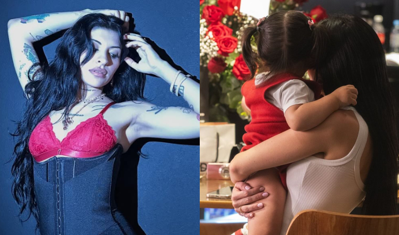 Aparece Cazzu con su hija Inti en México y pide que no la graben 