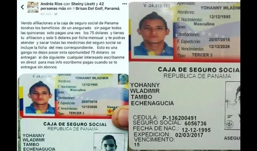 Carné de la Caja de Seguro Social a venezolano   