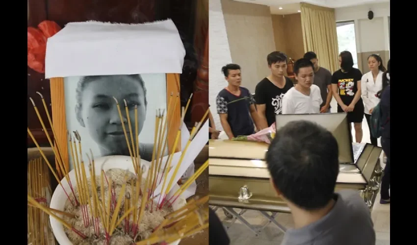 Familiares, amigos y miembros de la Asociación China de Panamá participaron hoy  de  las honras fúnebres de  Ziying Pan
