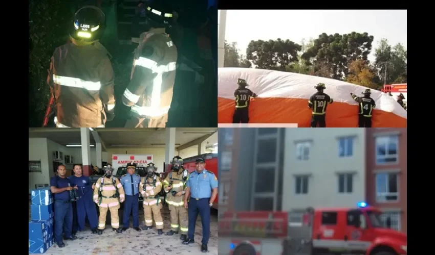 Las bolsas pueden llenarse de aire y luego desinflarse, tienen un área específica en donde debe caer la persona. Fotos: Cortesía