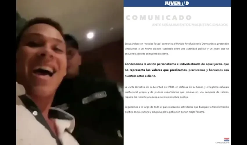 Joven adscrito   al PRD escupe a policía. 