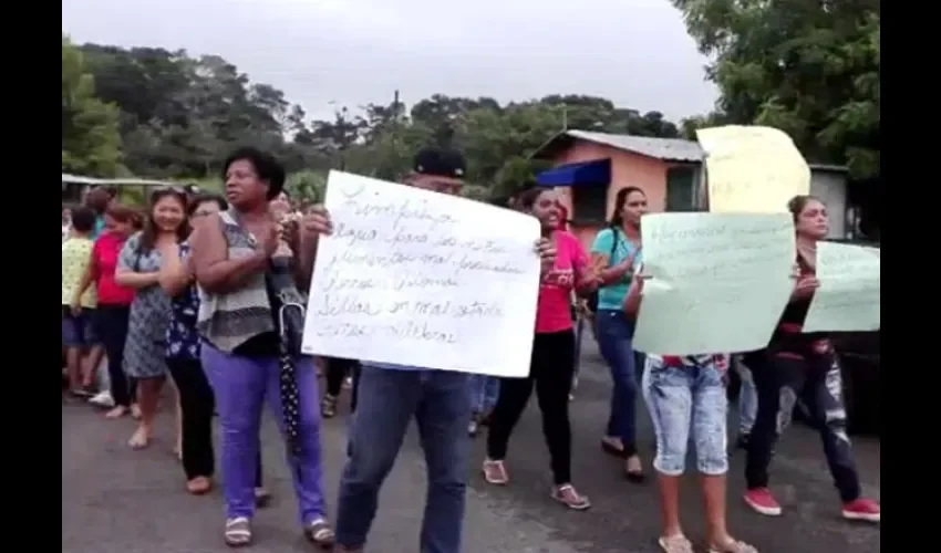 Protesta en Panamá Oeste. 
