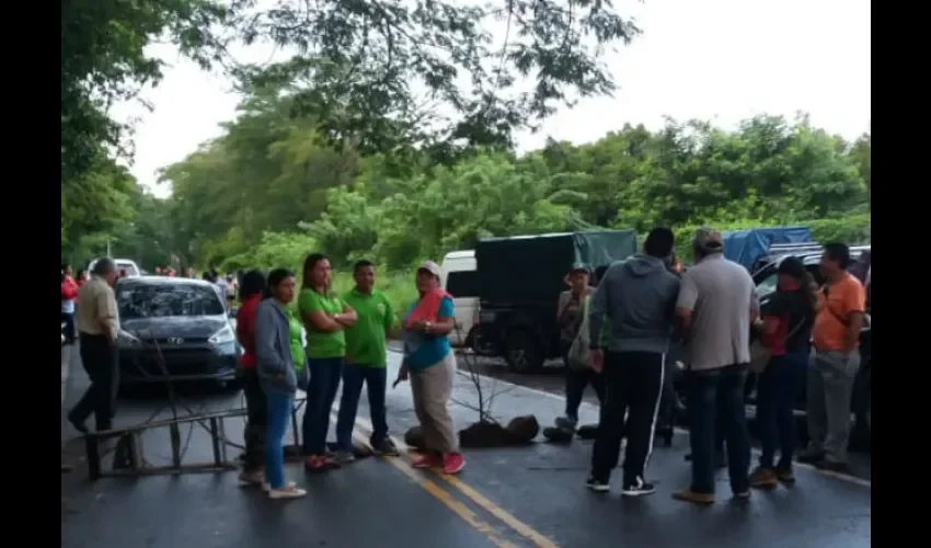Protesta en   la comarca Ngöbe-Buglé. 