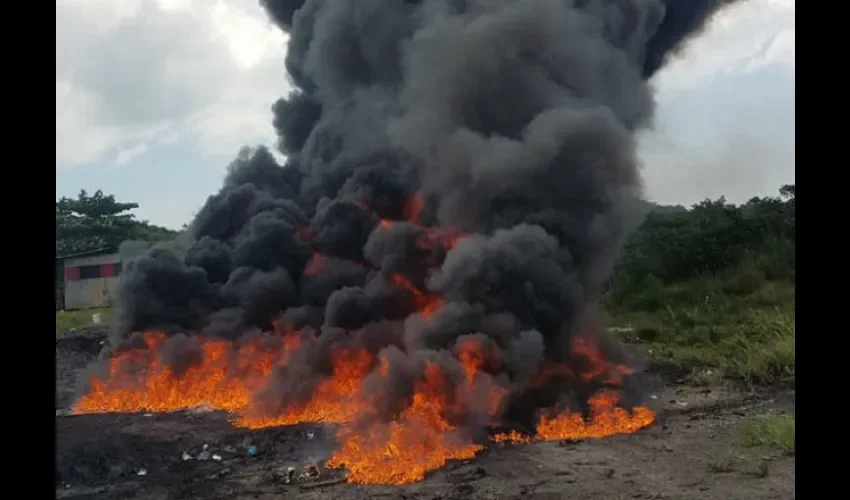 Queman droga en Panamá Oeste.