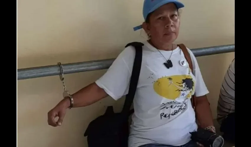 Ligia Arreaga, estando detenida en Chiriquí. Foto: Cortesía