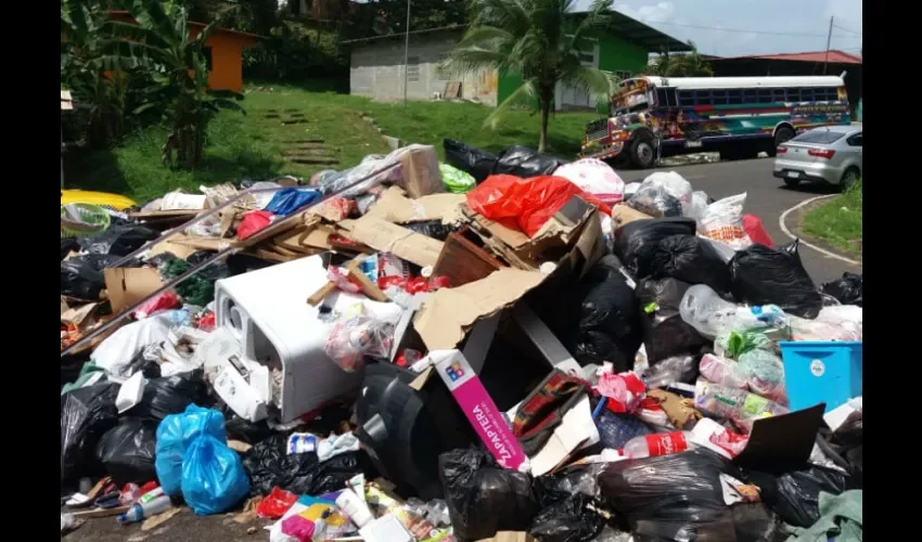 Foto ilustrativa de los patacones de basura. 