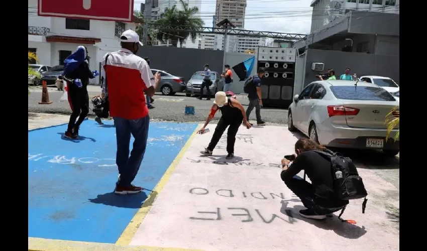 Foto ilustrativa de la protesta. 