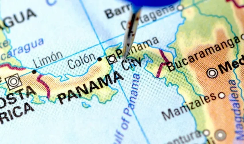 Panamá en el mapa. 