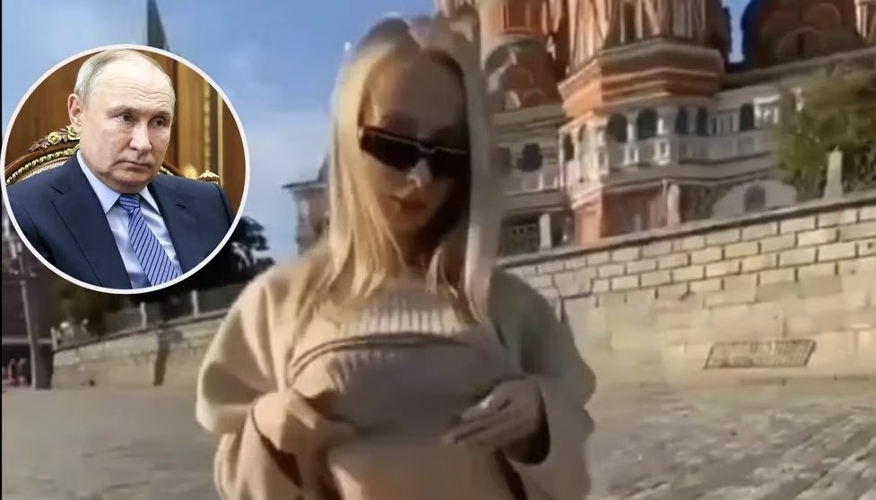 Rusia ordenó la captura de ucraniana famosa en OnlyFans que posó en topless en la Plaza Roja 