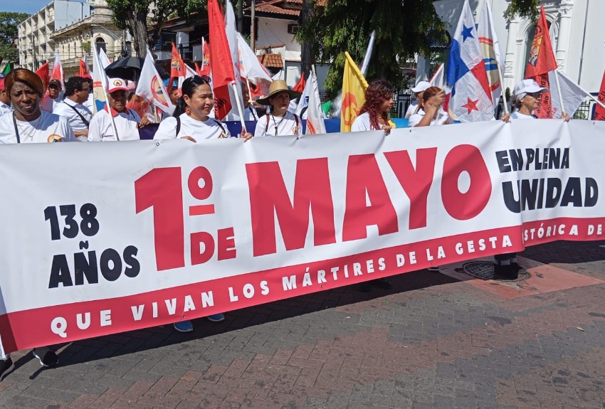 Trabajadores recuerdan la gesta histórica de 1886 con una marcha en ciudad de Panamá 