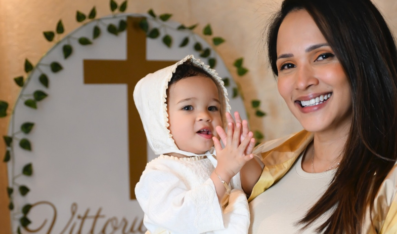 Melissa Piedrahita-Ventre comparte la bendición del bautismo de su hija Vittoria 
