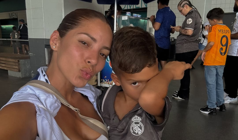 Delany Precilla tuvo una experiencia inolvidable junto a su hijo viendo al Real Madrid en vivo 