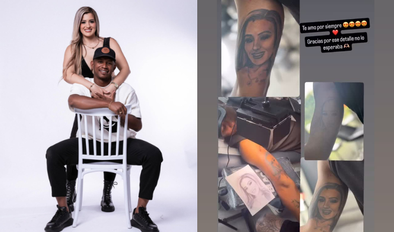 ¡Amor eterno a tinta! Fidel Escobar sorprende a su pareja tica con tatuaje de su rostro  