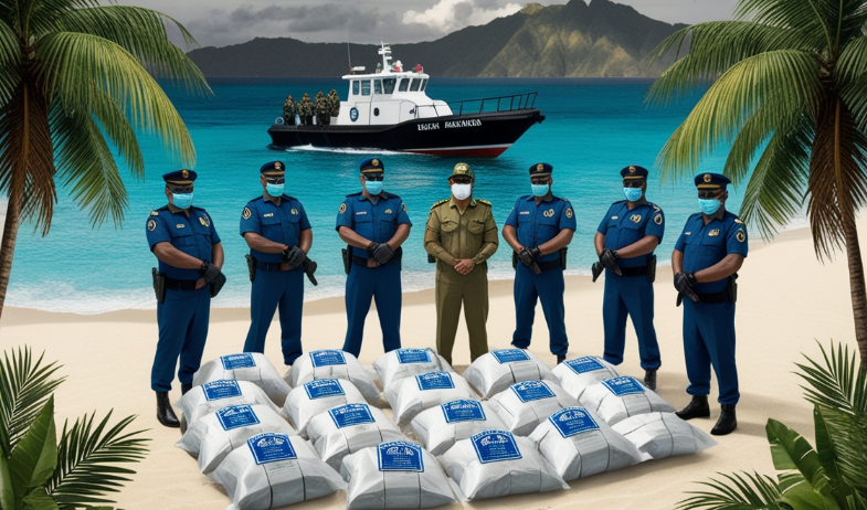 ¡Droga escondida entre la maleza! 685 kilos incautados en isla del Archipiélago de las Perlas 