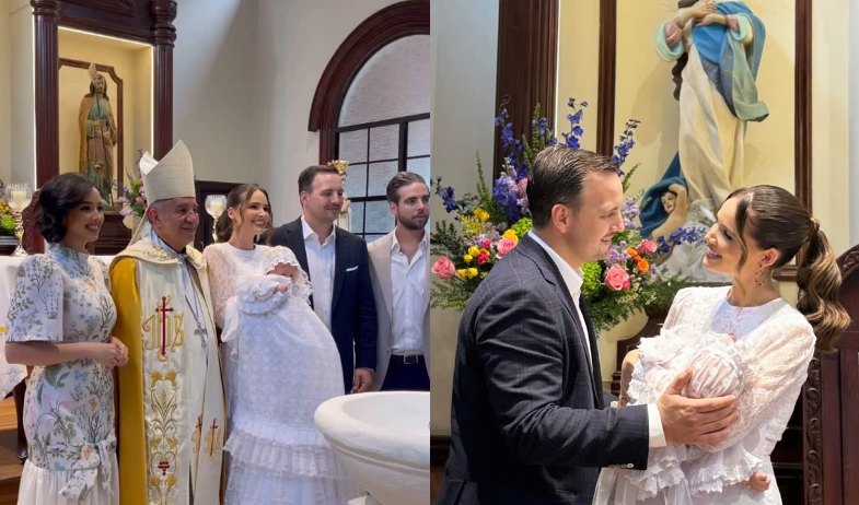 Sheldy Sáez celebró el bautizo de su hija en una ceremonia oficiada por el Arzobispo de Panamá 