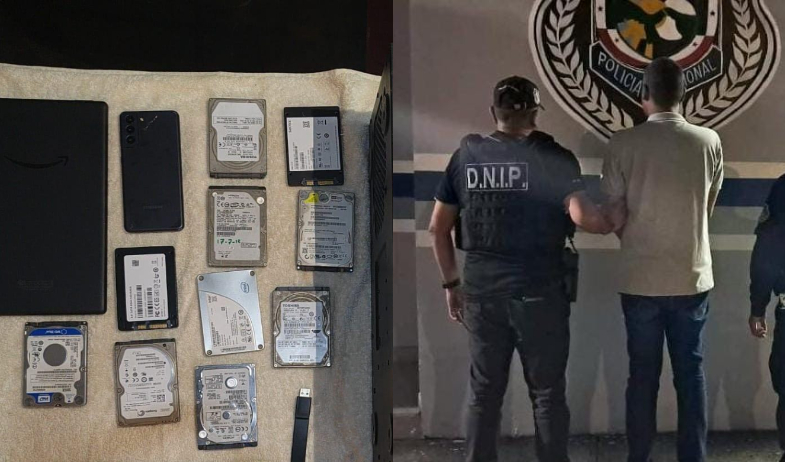 Capturan a ciudadano con 14 equipos con presunta pornografía infantil  