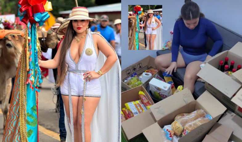 Yaneth Marín dona comida tras subastar el criticado vestido que uso en el Festival del Sobrero Pintao 