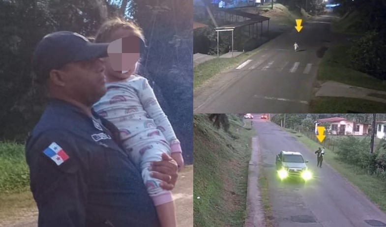 Niña de tres años es rescatada tras ser captada corriendo sola de madrugada en Arraiján 