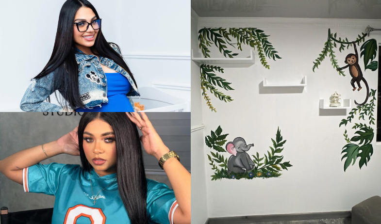 Doris Música se lució pintando el cuarto de Milán, el hijo de Anyuri 