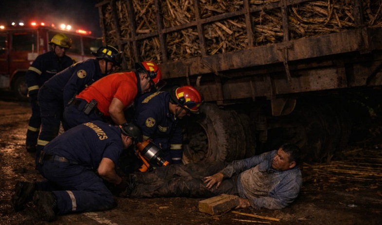 Accidente en finca cañera deja a conductor atrapado por varias horas  