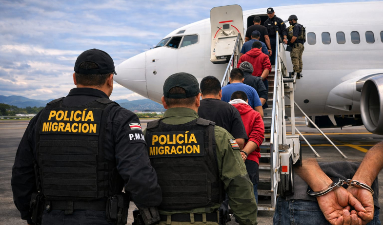 Costa Rica realiza su primera 'deportación masiva aérea' hacia Panamá, Colombia y Ecuador 