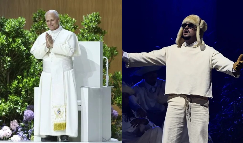 Bad Bunny y el papa finalmente se encontraron en Madrid 