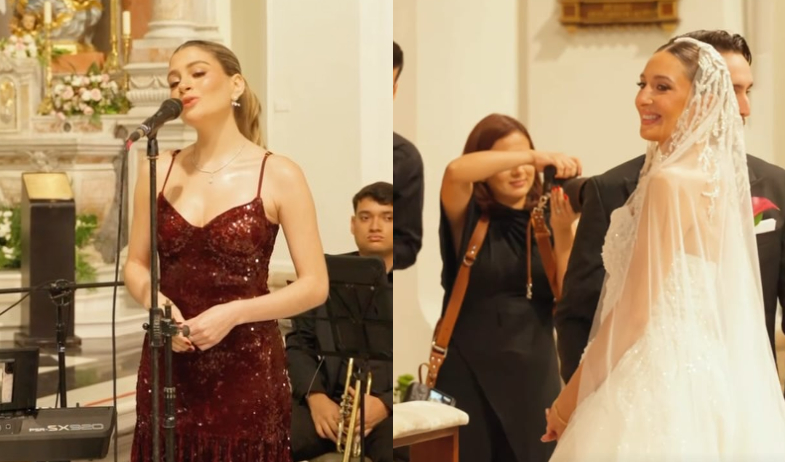 Caro Abadía cantó en la boda de Mafe Achurra, su amiga desde niña 