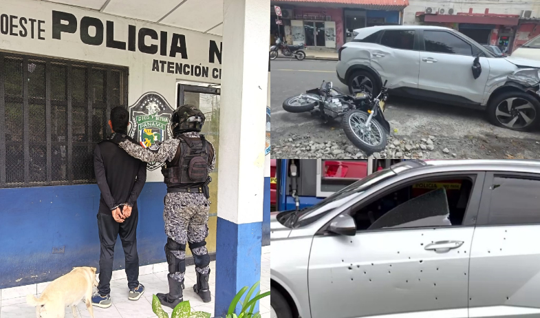 Dos detenidos y tres armas decomisadas tras persecución entre Pueblo Nuevo y Santa Ana 