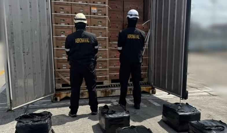 Decomisan 210 paquetes de droga ocultos en un contenedor en Colón 