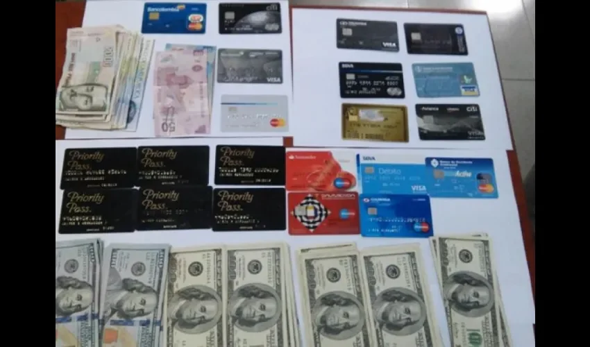 Dinero y tarjetas retenidas 