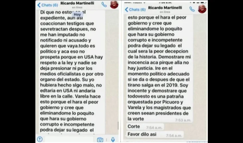 Texto del expresidente Ricardo Martinelli 