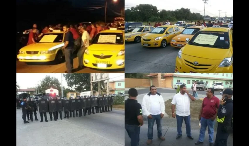 Protesta de taxista en Chepo 