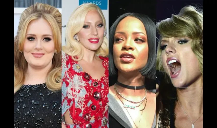 Adele, Lady Gaga, Rihanna, Taylor Swift 