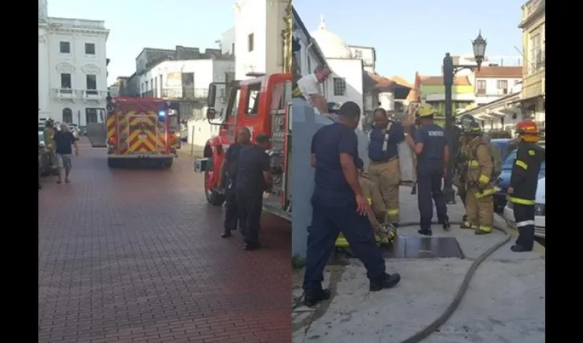 Bomberos en la iglesia Catedral 