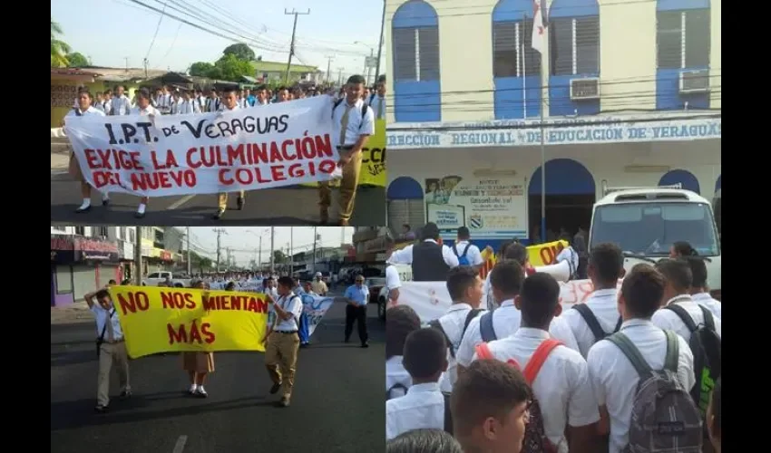 Protesta por estudiantes del Instituto Profesional y Técnico de Veraguas