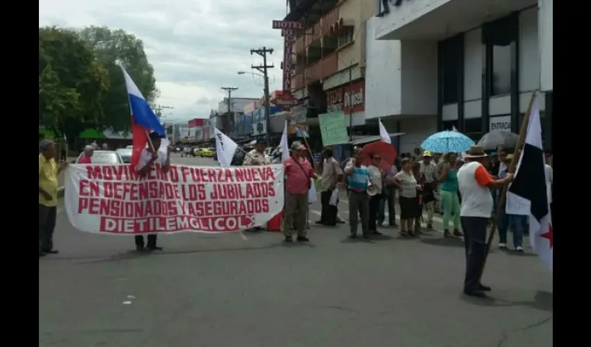 Protesta de jubilados en David