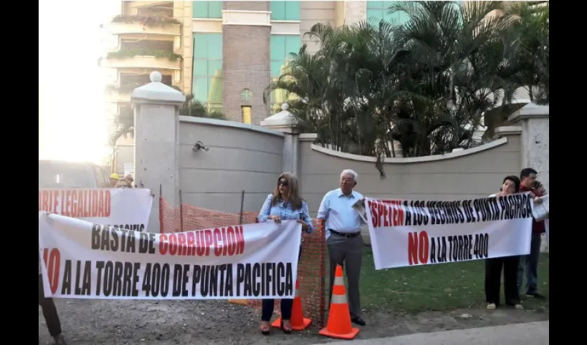 Protesta por edificio en Punta Pacífica