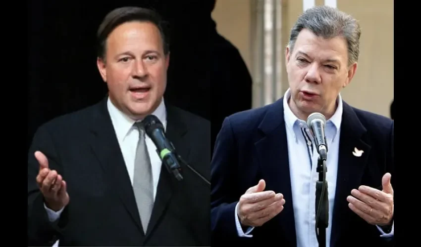 Juan Manuel Santos y Juan Carlos Varela 