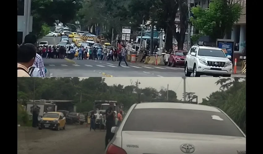 Manifestación en Corredor de los Pobres y Avenida Justo Arosemena