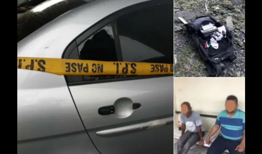Los sujetos rompieron una de las ventanas del automóvil 