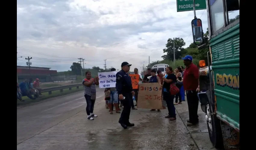 El cierre de la vía ocurrió frente a la Planta  Potabilizadora  Centenario de Pacora