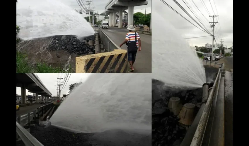 Tubería de 16 pulgadas en la vía Transístmica dañada