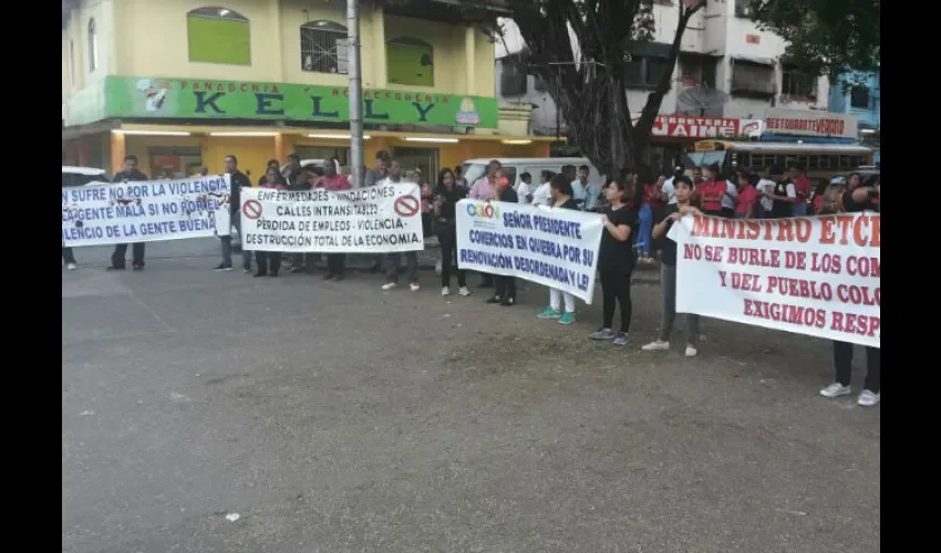 Protestan en Colón 