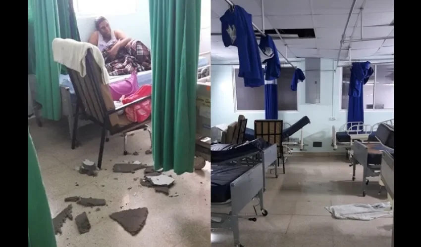 Alfredo Martiz realizó un recorrido por algunas salas de hospitalización para observar los daños causados.