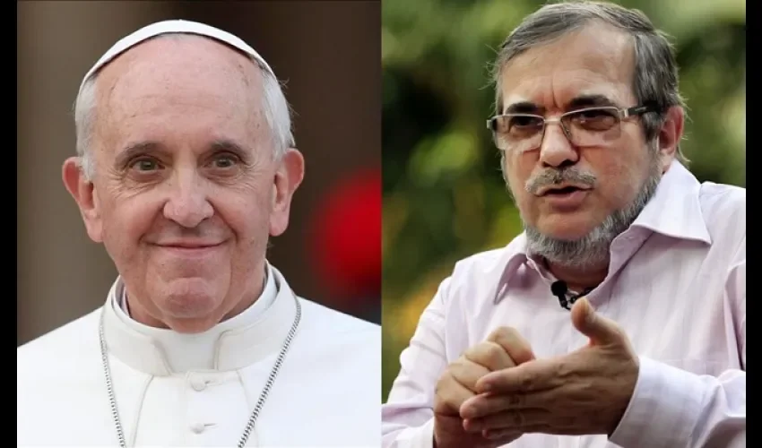 Rodrigo Londoño y papa Francisco.