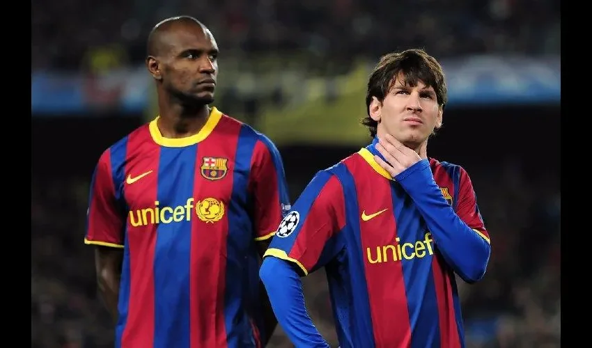 Abidal (izq.) y Messi (dcha.) cuando coincidieron en el Barcelona.