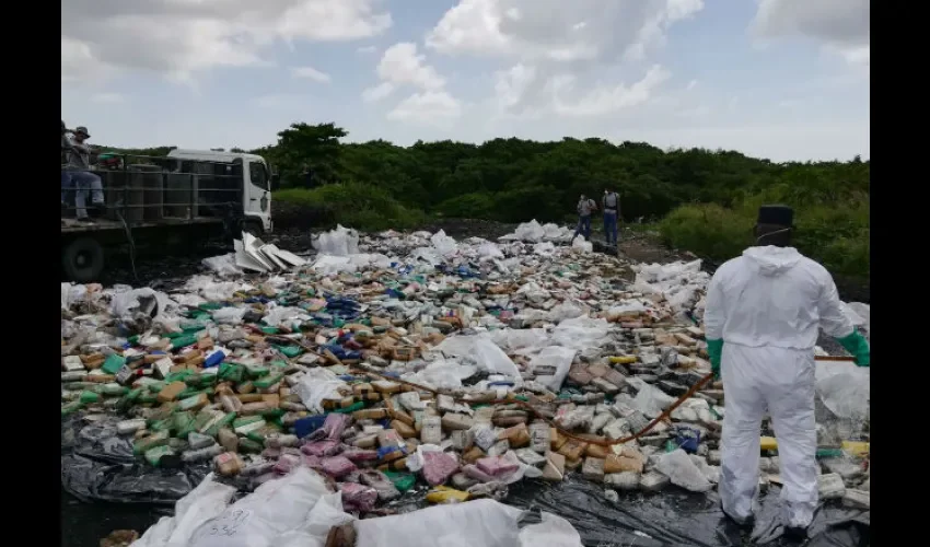 Destrucción de droga en La Chorrera. 