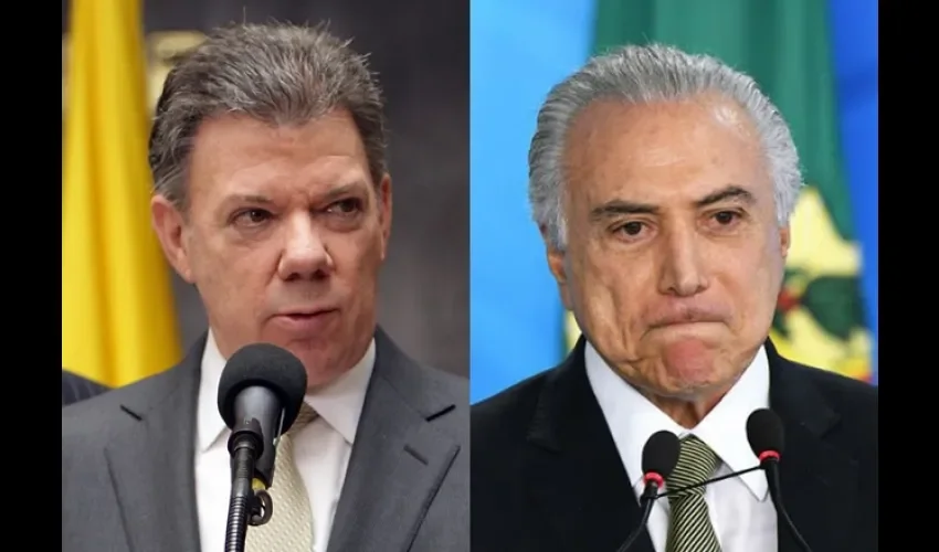Michel Temer y Juan Manuel Santos.