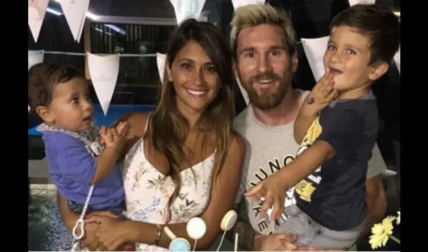 Messi y su familia. 
