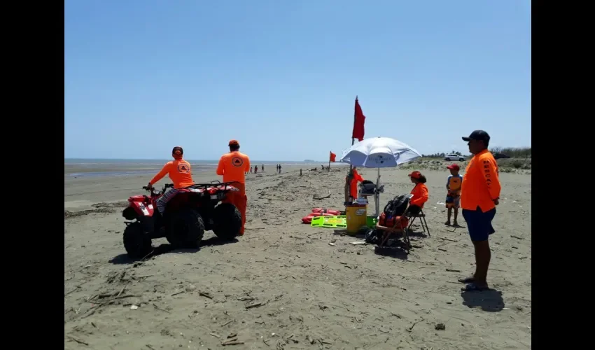 La banderola roja permanece en playa Monagre tras el hallazgo de unas 50 serpientes marinas. Foto: Thays Domínguez